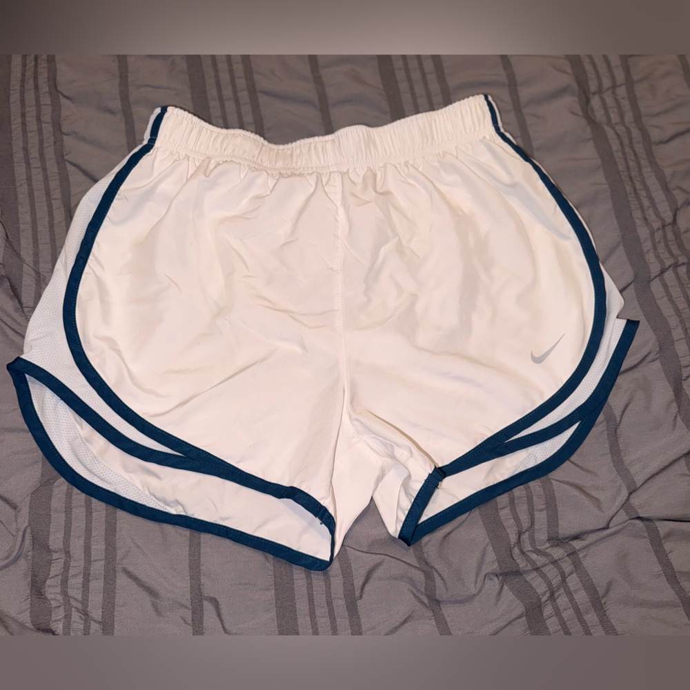 Nike Women's White Shorts with Navy Trim